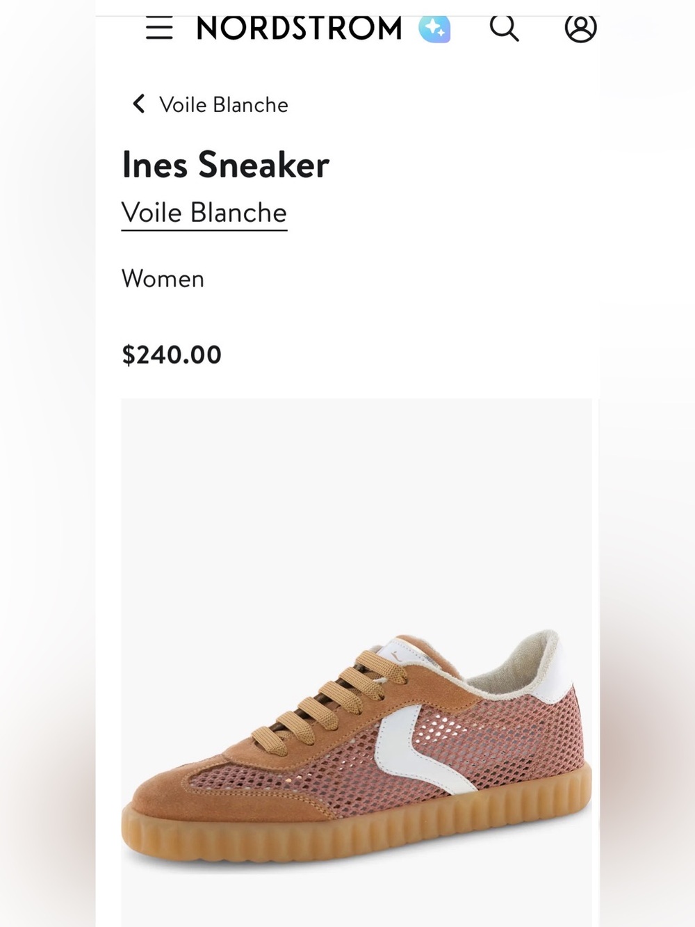 NWT VOILE BLANCHE Ines Sneaker in Sienna Rose - Picture 2 of 16